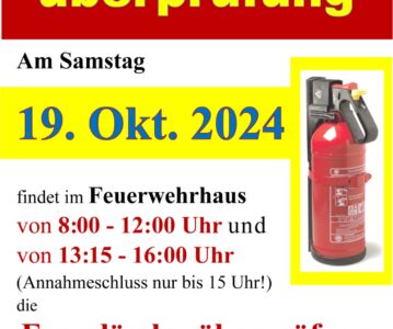 Ankündigung Feuerlöscherüberprüfung