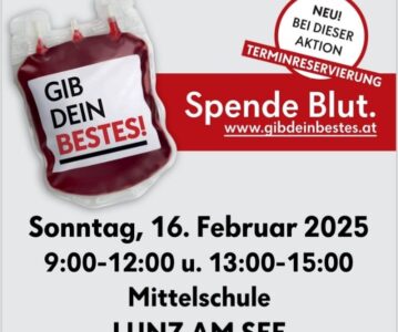 Wichtiger Termin: Blutspenden in der Lunzer Mittelschule